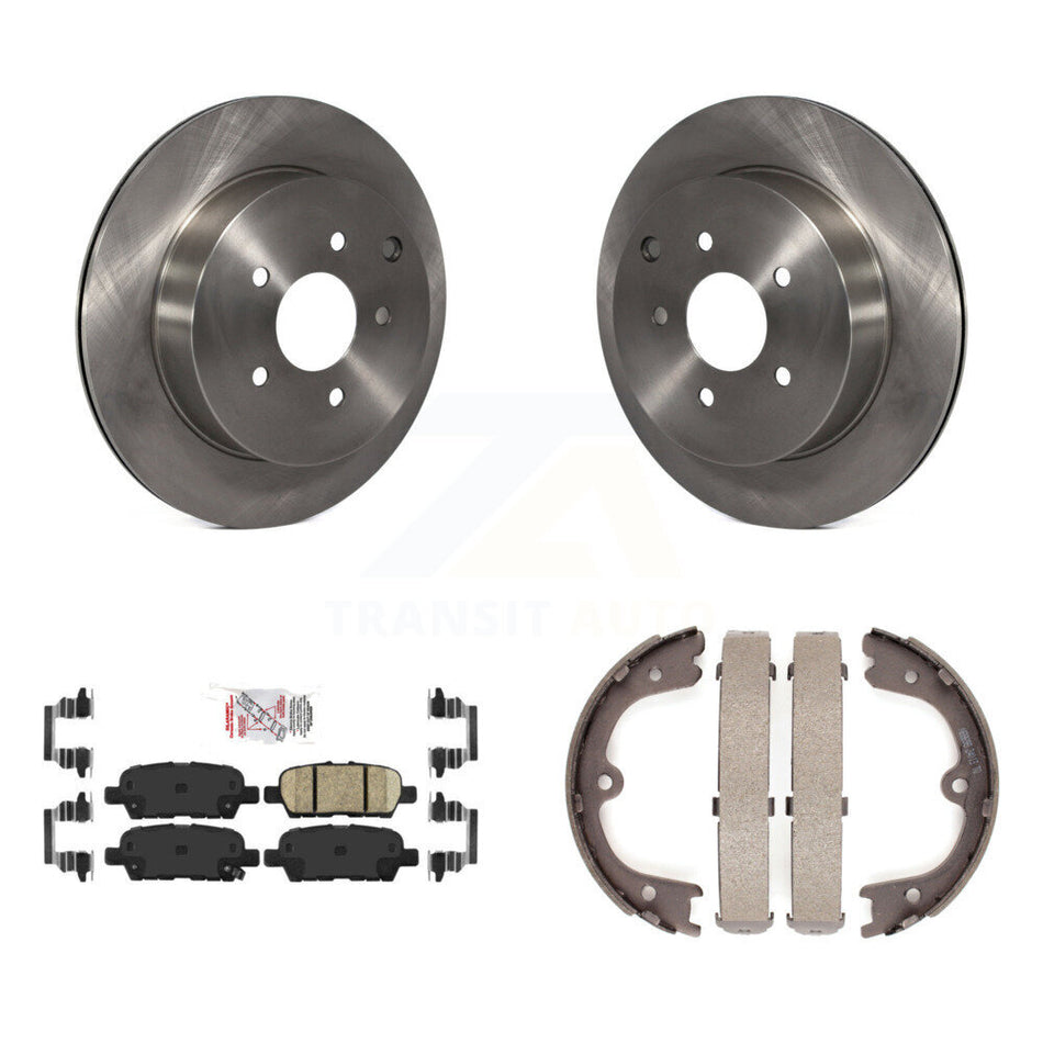 Rear Disc Rotors Ceramic Pads Parking Shoes Kit For Nissan Murano INFINITI Pathfinder Q50 K8A-108288