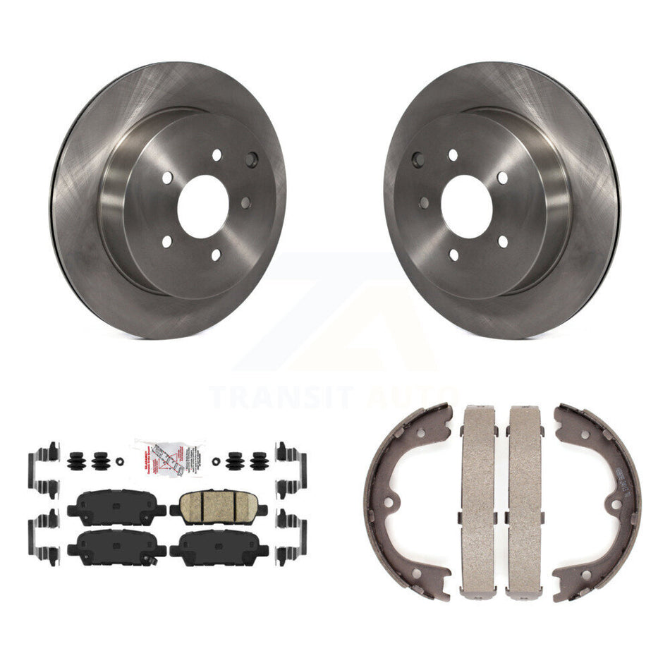 Rear Disc Rotors Ceramic Pads Parking Shoes Kit For Nissan Murano INFINITI Pathfinder Q50 K8A-108289