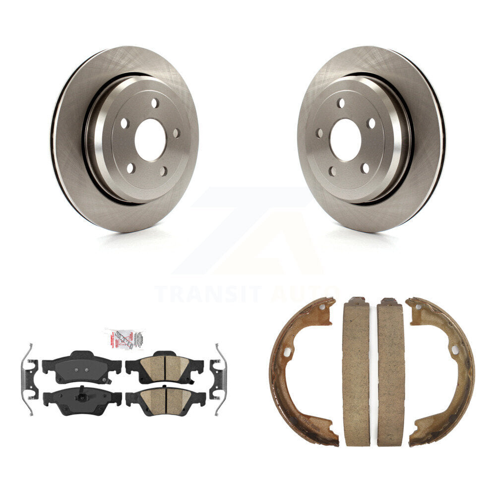 Rear Disc Rotors Ceramic Pads Parking Shoes Kit For Jeep Grand Cherokee Dodge Durango WK K8A-108300