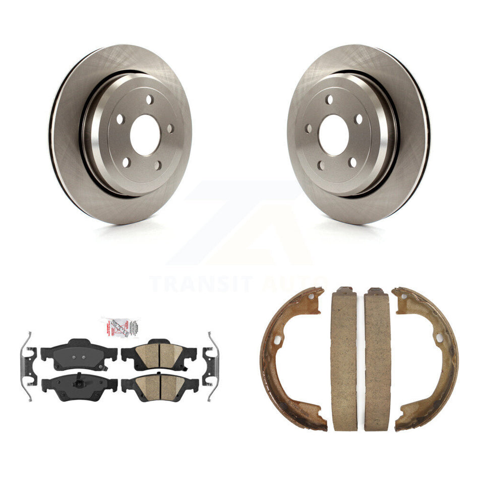 Rear Disc Rotors Ceramic Pads Parking Shoes Kit For Jeep Grand Cherokee Dodge Durango WK K8A-108300