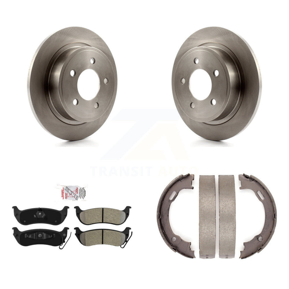 Rear Disc Rotors Semi-Metallic Pads And Parking Shoes Kit For 2004-2008 Chrysler Pacifica K8A-108315