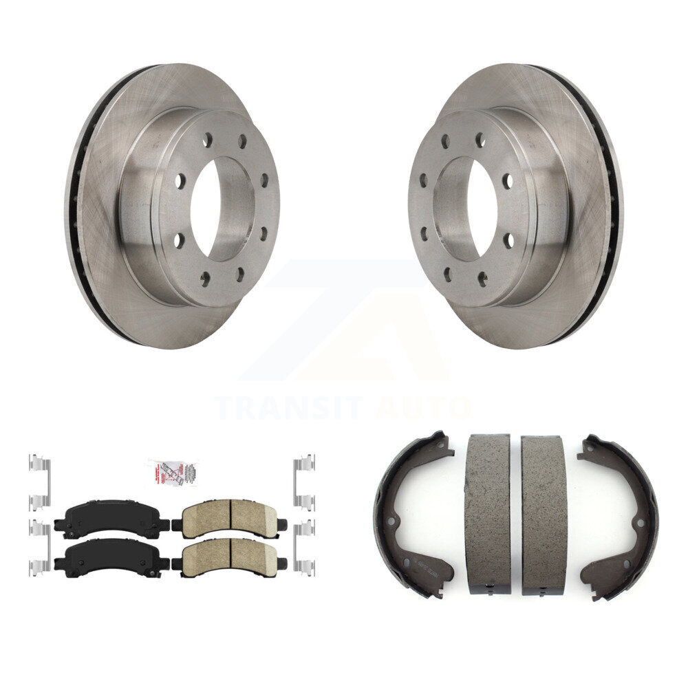 Rear Disc Rotors Ceramic Pads And Parking Shoes Kit For 2012 GMC Savana 3500 Cutaway Van K8A-108320