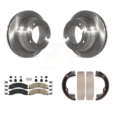 Rear Disc Rotors Ceramic Pads Parking Shoes Kit For GMC Savana 3500 With Dual Wheels K8A-108322
