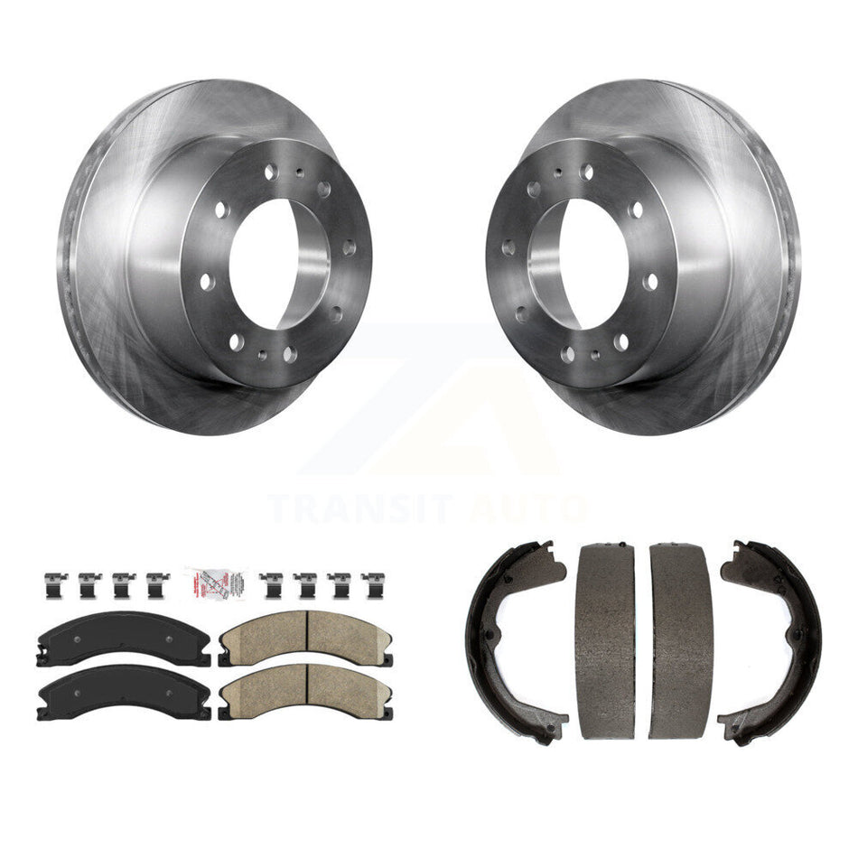Rear Disc Rotors Ceramic Pads Parking Shoes Kit For Chevrolet Silverado 2500 HD GMC 3500 K8A-108328