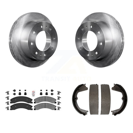 Rear Disc Rotors Semi-Metallic Pads Parking Shoes Kit For Chevrolet Silverado 2500 HD GMC K8A-108332