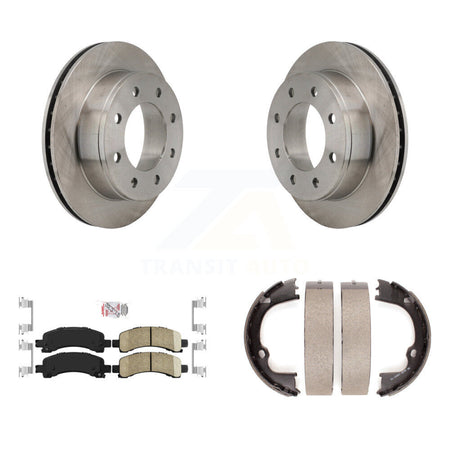 Rear Disc Rotors Ceramic Pads Parking Brake Shoes Kit For Chevrolet Express 2500 3500 GMC K8A-108333