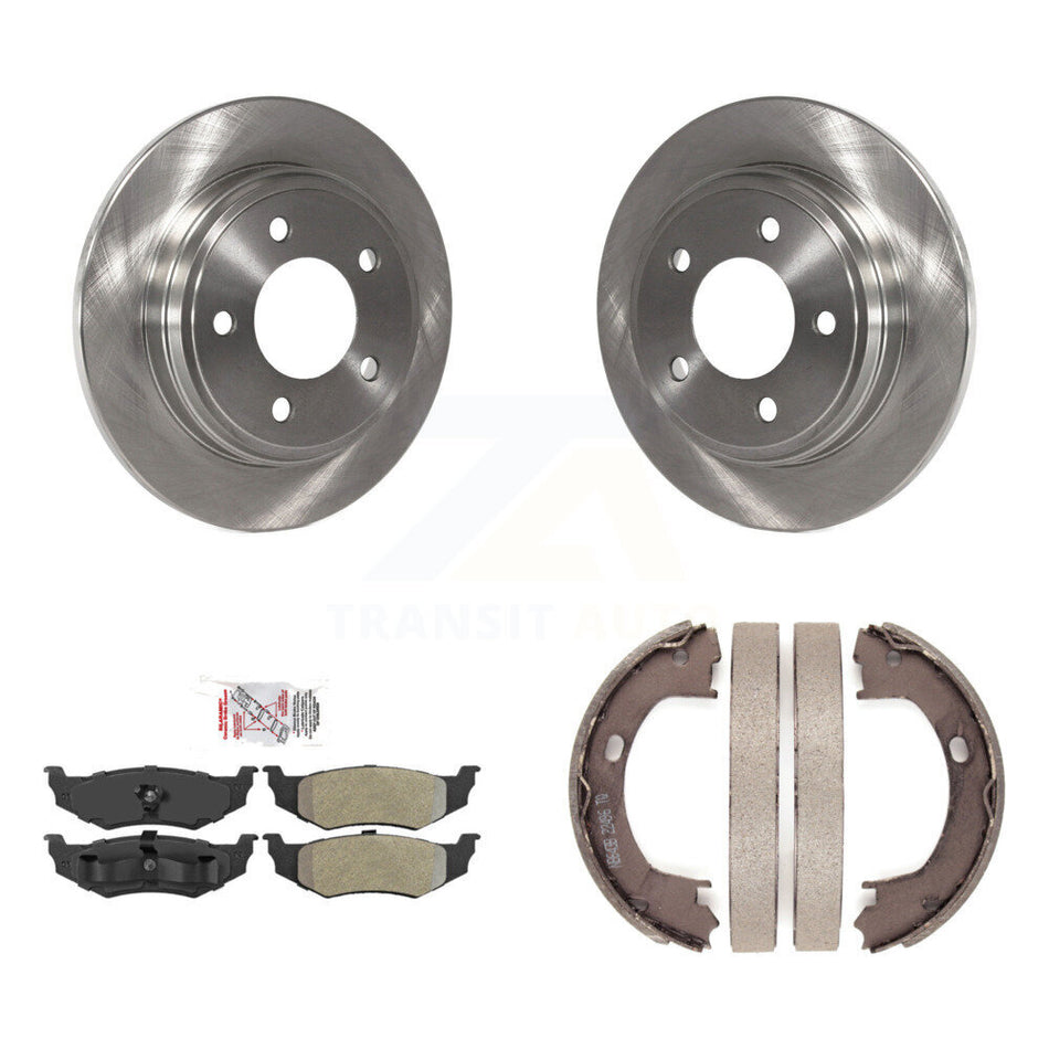 Rear Disc Rotors Semi-Metallic Pads & Parking Shoes Kit For Chrysler Intrepid Dodge 300M K8A-108337