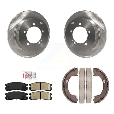 Rear Disc Rotors Ceramic Pads And Parking Shoes Kit For Mitsubishi Eclipse Dodge Stratus K8A-108341