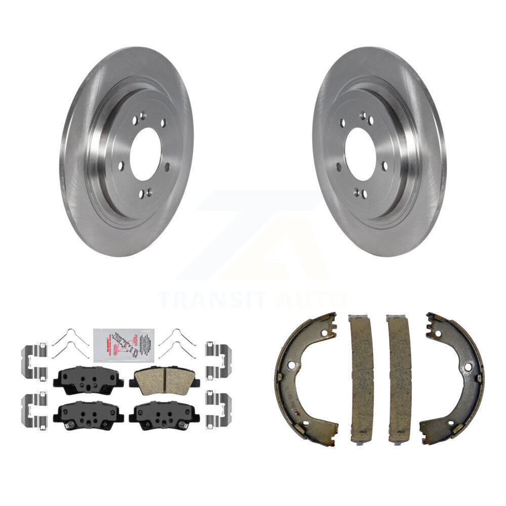 Rear Disc Rotors Ceramic Pads And Parking Brake Shoes Kit For Kia Sportage Hyundai Tucson K8A-108344