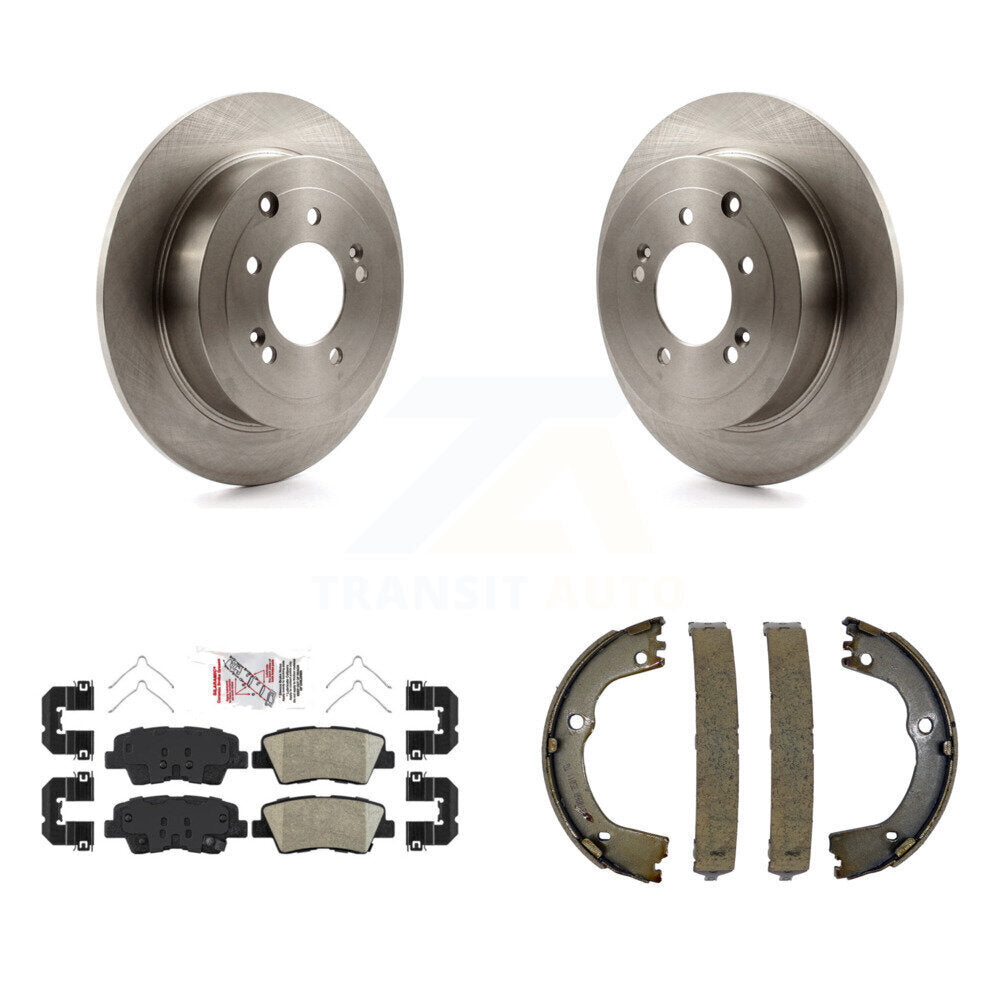 Rear Disc Rotors Ceramic Pads And Parking Brake Shoes Kit For Hyundai Tucson Kia Sportage K8A-108346