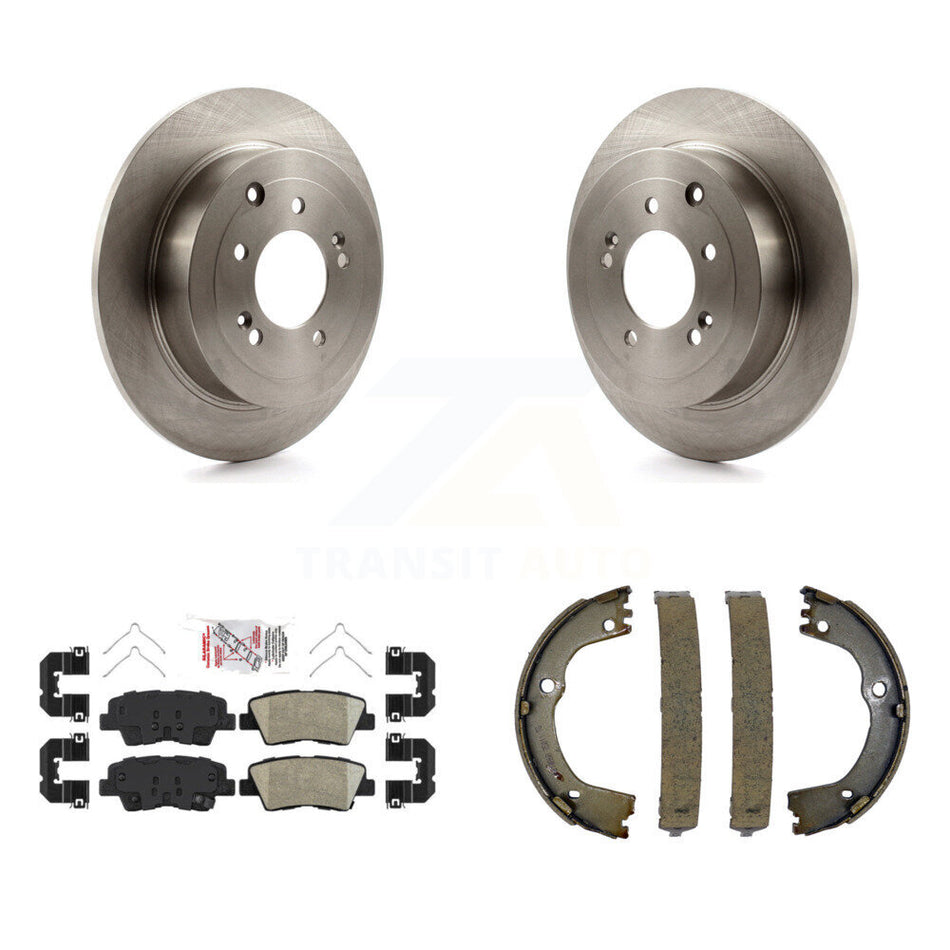 Rear Disc Rotors Ceramic Pads And Parking Brake Shoes Kit For Hyundai Tucson Kia Sportage K8A-108346