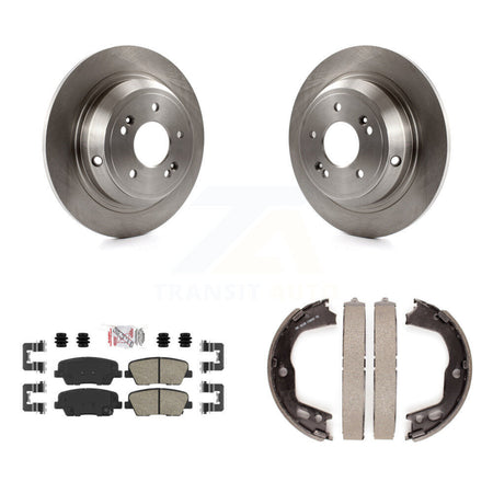 Rear Disc Rotors Ceramic Pads And Parking Brake Shoes Kit For Hyundai Genesis K8A-108355
