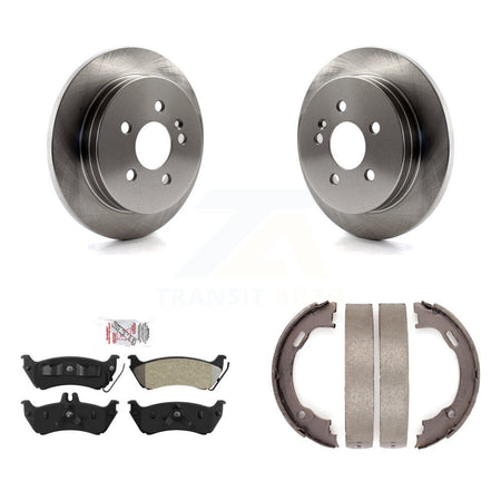 Rear Disc Rotors Semi-Metallic Pads Parking Shoes Kit For Mercedes-Benz ML320 ML350 ML430 K8A-108358