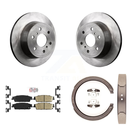 Rear Disc Rotors Ceramic Pads & Parking Shoes Kit For Chevrolet GMC Sierra 1500 Silverado K8A-108360