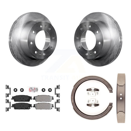 Rear Disc Rotors Semi-Metallic Pads Parking Shoes Kit For Chevrolet Silverado 1500 Hybrid K8A-108361