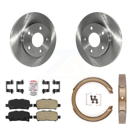 Rear Disc Rotors Ceramic Pads And Parking Brake Shoes Kit For Chevrolet Impala K8A-108364
