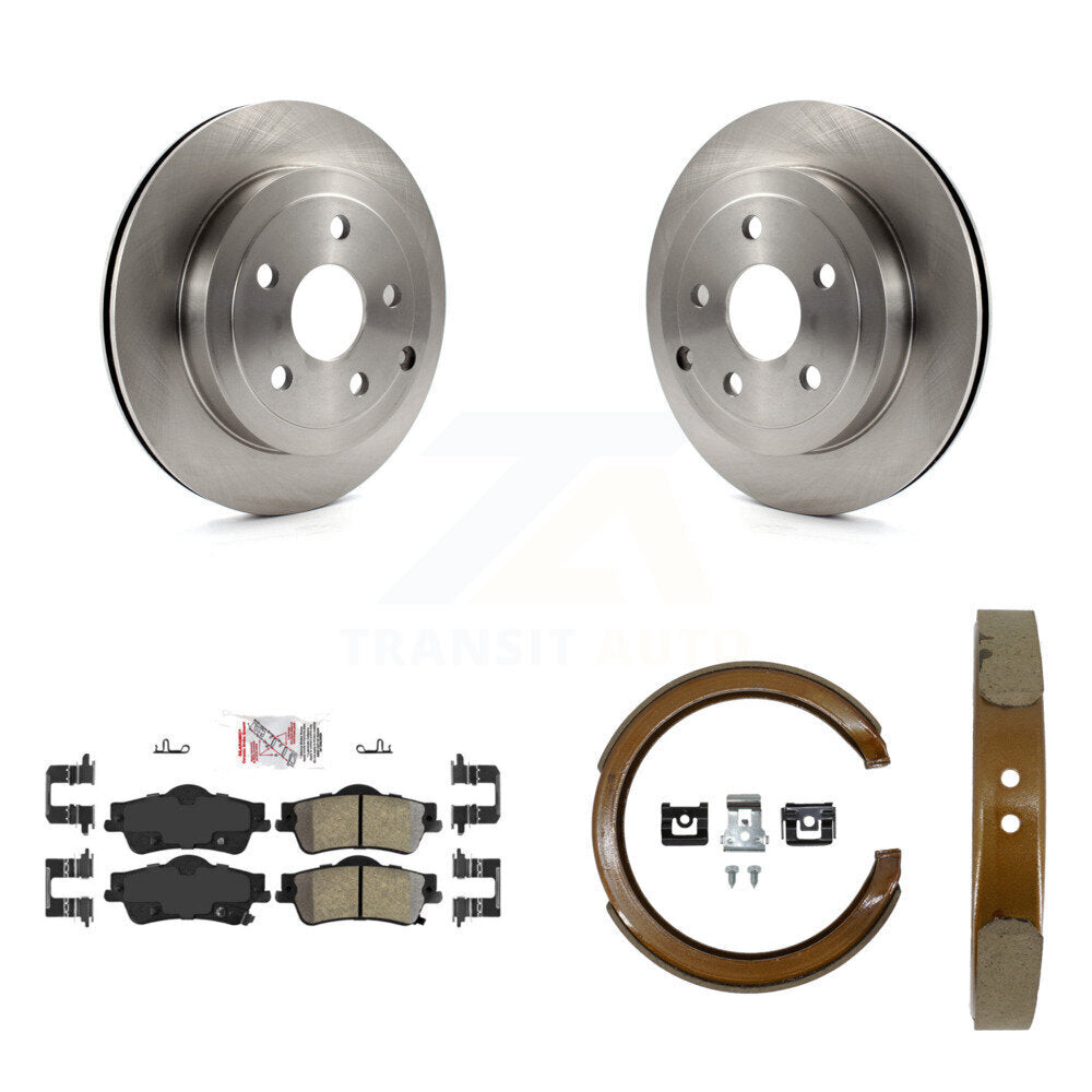 Rear Disc Rotors Semi-Metallic Pads Parking Brake Shoes Kit For 2008-2009 Pontiac G8 Base K8A-108376