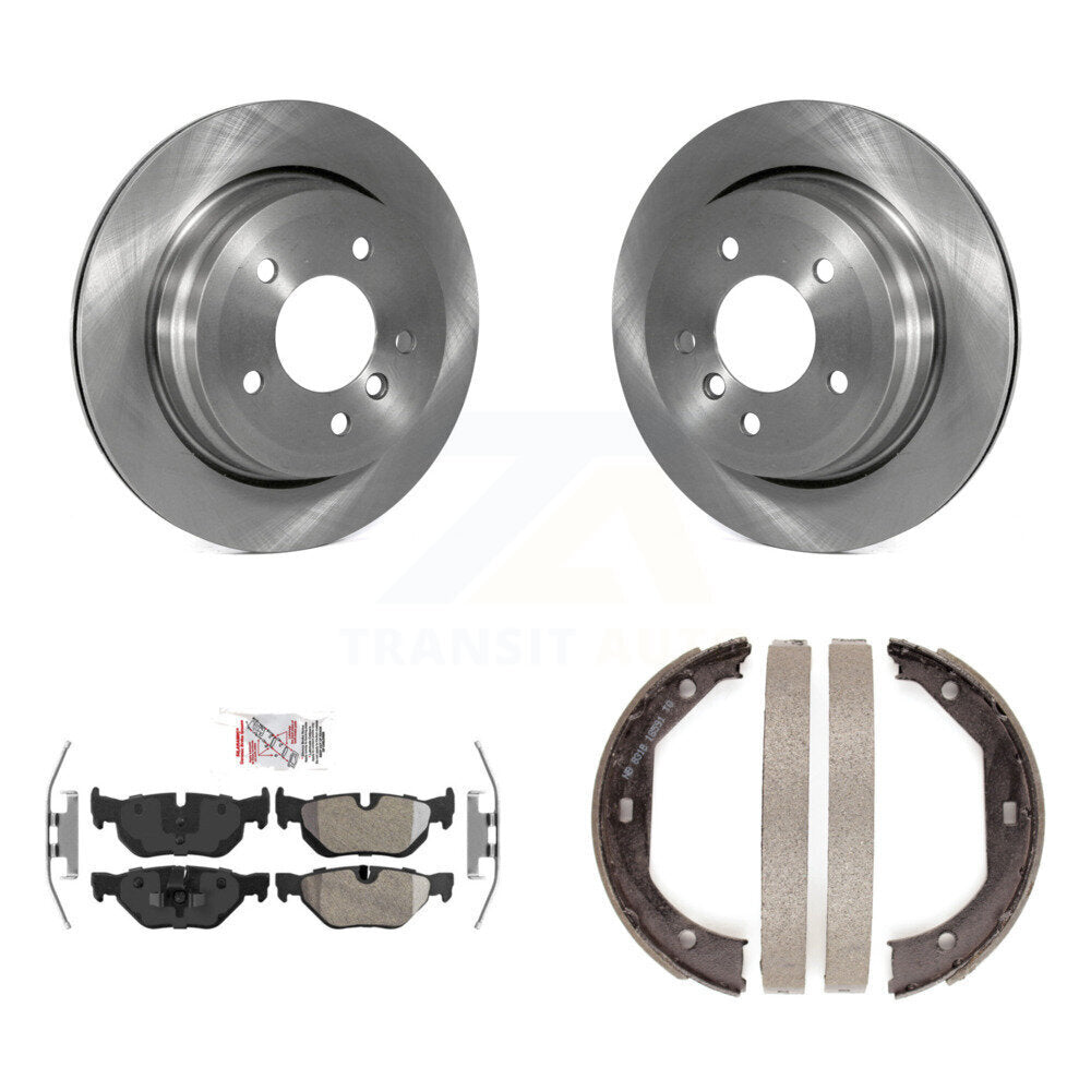 Rear Disc Rotors Semi-Metallic Pads Parking Shoes Kit For BMW 328i xDrive X1 328xi 325xi K8A-108389