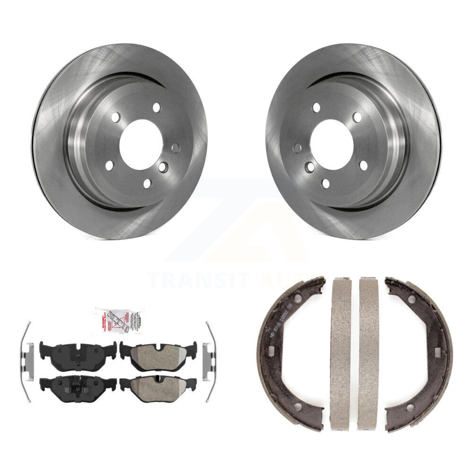 Rear Disc Rotors Semi-Metallic Pads Parking Shoes Kit For BMW 328i xDrive X1 328xi 325xi K8A-108389