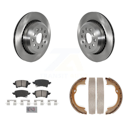 Rear Disc Rotors Ceramic Pads And Parking Brake Shoes Kit For Jeep Wrangler Gladiator K8A-108392
