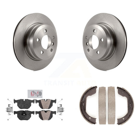 Rear Disc Rotors Semi-Metallic Pads And Parking Brake Shoes Kit For BMW X5 X6 K8A-108394