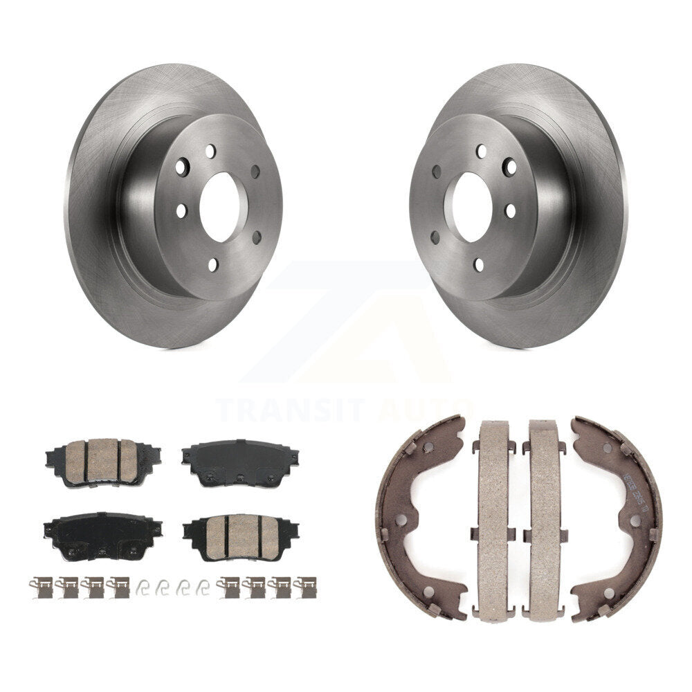 Rear Disc Rotors Ceramic Pads And Parking Brake Shoes Kit For 2019 Nissan Altima AWD K8A-108398