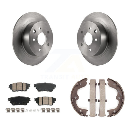 Rear Disc Rotors Ceramic Pads And Parking Brake Shoes Kit For 2019 Nissan Altima AWD K8A-108398