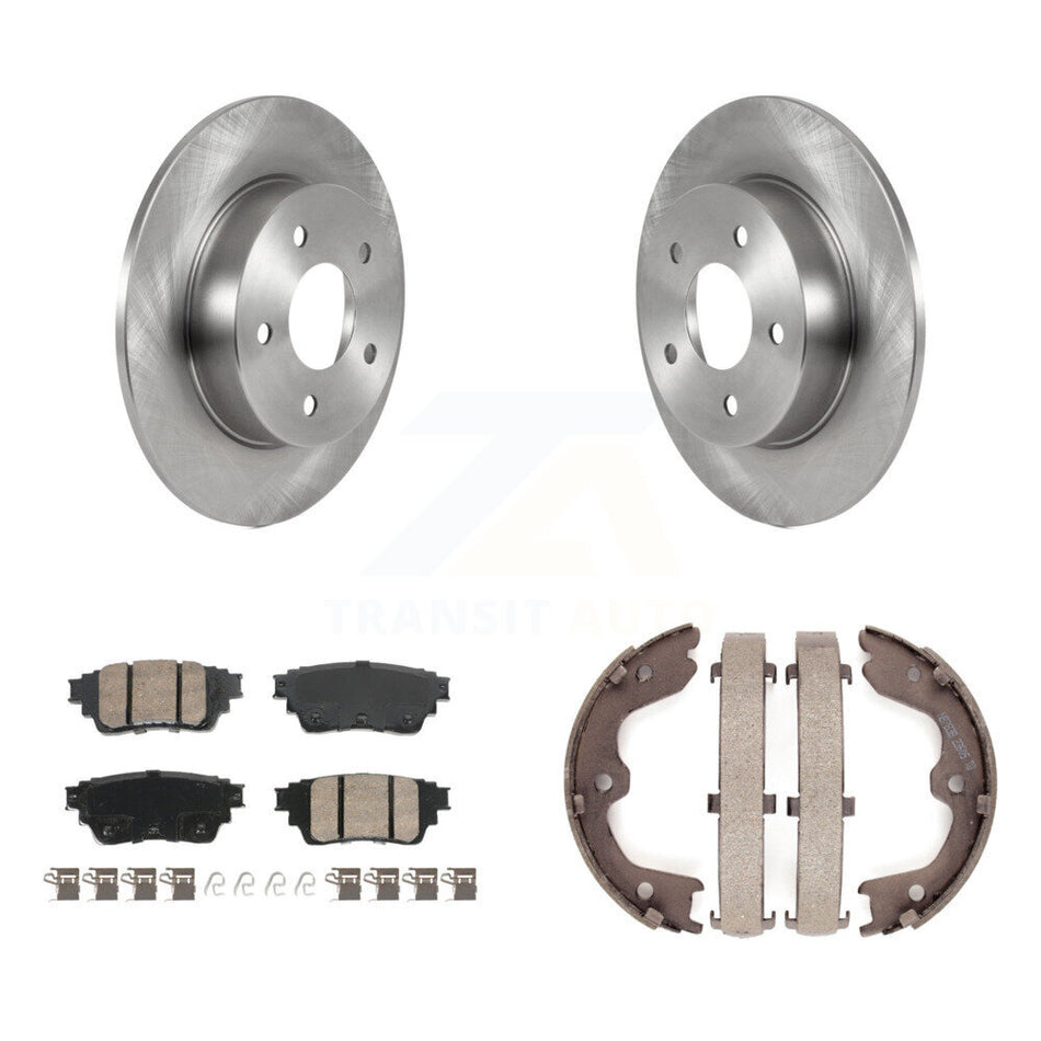 Rear Disc Rotors Ceramic Pads And Parking Brake Shoes Kit For Nissan Altima K8A-108399