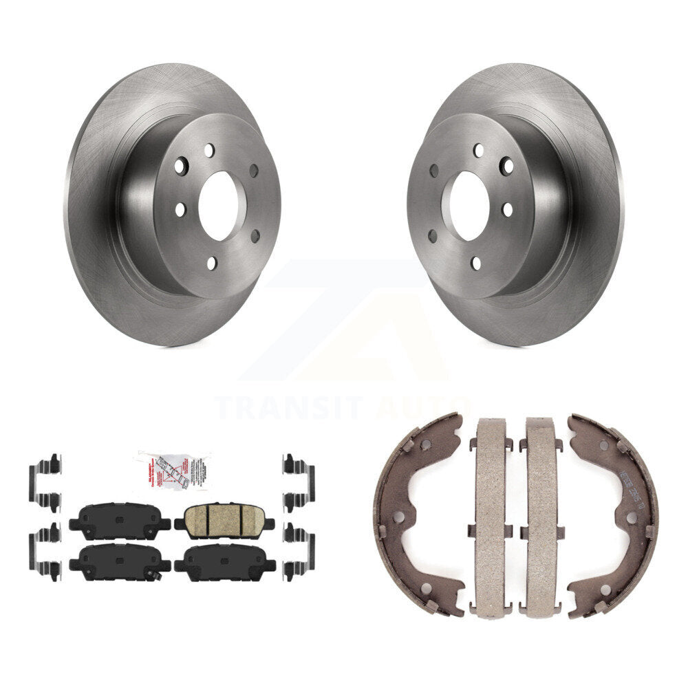 Rear Disc Rotors Ceramic Pads And Parking Brake Shoes Kit For Nissan Altima Maxima K8A-108400