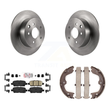 Rear Disc Rotors Ceramic Pads And Parking Brake Shoes Kit For Nissan Altima Maxima K8A-108401