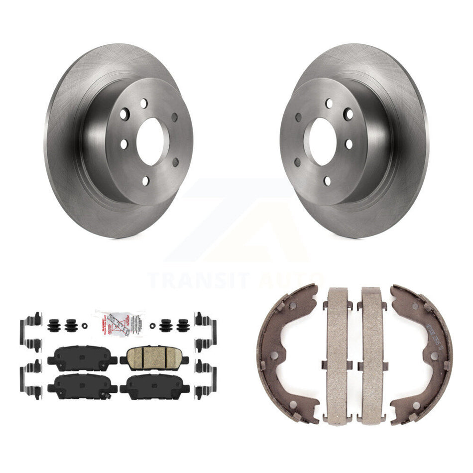 Rear Disc Rotors Ceramic Pads And Parking Brake Shoes Kit For Nissan Altima Maxima K8A-108401
