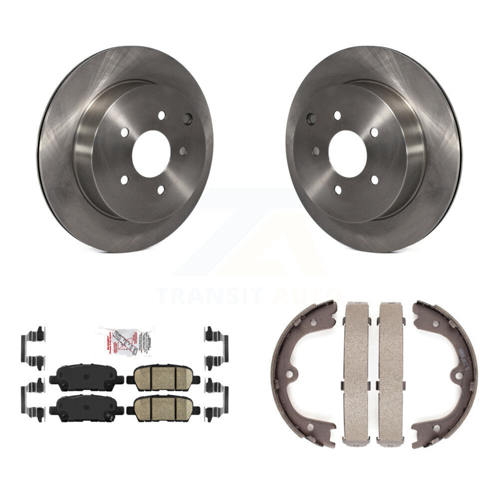 Rear Disc Rotors Ceramic Pads And Parking Shoes Kit For Nissan Murano Pathfinder INFINITI K8A-108402