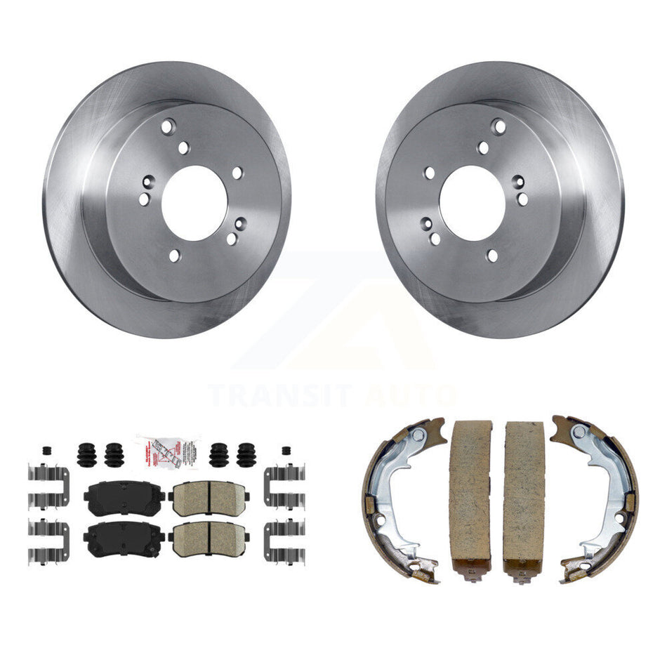 Rear Disc Rotors Ceramic Pads Parking Brake Shoes Kit For Hyundai Tucson Kia Sportage AWD K8A-108405