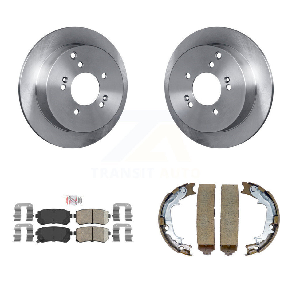 Rear Disc Rotors Ceramic Pads Parking Brake Shoes Kit For Hyundai Tucson Kia Sportage AWD K8A-108406