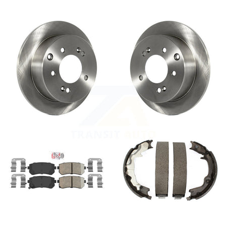 Rear Disc Rotors Ceramic Pads And Parking Brake Shoes Kit For 2010-2013 Kia Forte Koup K8A-108408