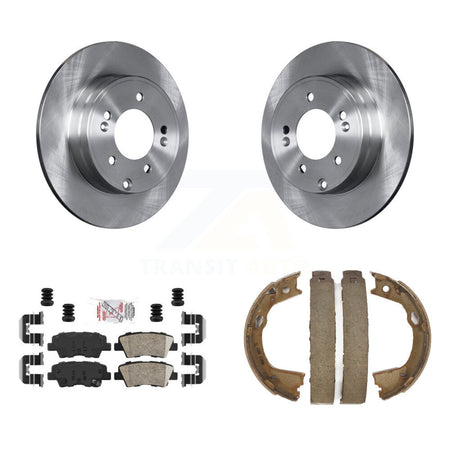 Rear Disc Rotors Ceramic Pads Parking Brake Shoes Kit For Hyundai Sonata Kia Optima Azera K8A-108411