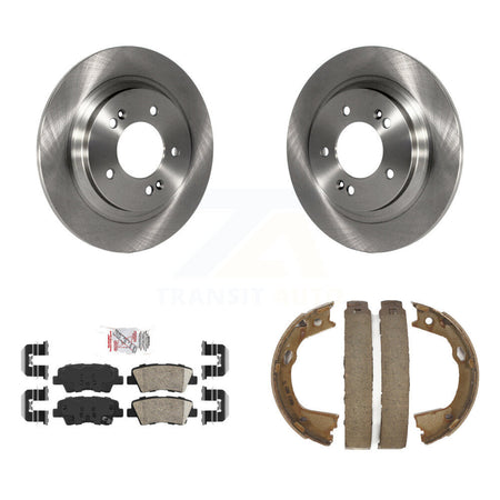 Rear Disc Rotors Ceramic Pads And Parking Brake Shoes Kit For Hyundai Sonata Azera K8A-108414