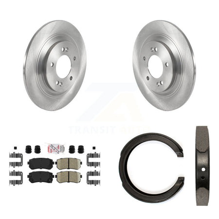 Rear Disc Rotors Ceramic Pads Parking Shoes Kit For Kia Cadenza With Manual Brake K8A-108415