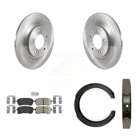Rear Disc Rotors Ceramic Pads Parking Shoes Kit For Kia Cadenza With Manual Brake K8A-108416