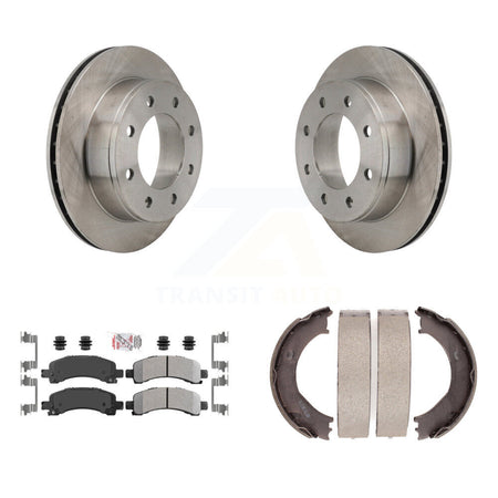 Rear Disc Rotors Semi-Metallic Pads And Parking Shoes Kit For Chevrolet Express 2500 GMC K8A-108421