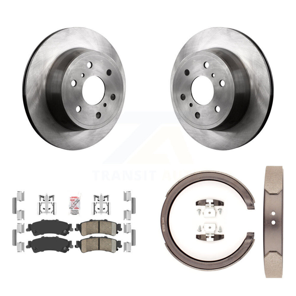 Rear Disc Rotors Ceramic Pads And Parking Brake Shoes Kit For GMC Sierra 1500 Classic K8A-108425