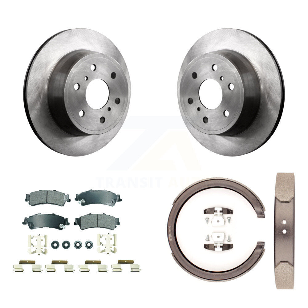 Rear Disc Rotors Semi-Metallic Pads & Parking Brake Shoes Kit For GMC Sierra 1500 Classic K8A-108426