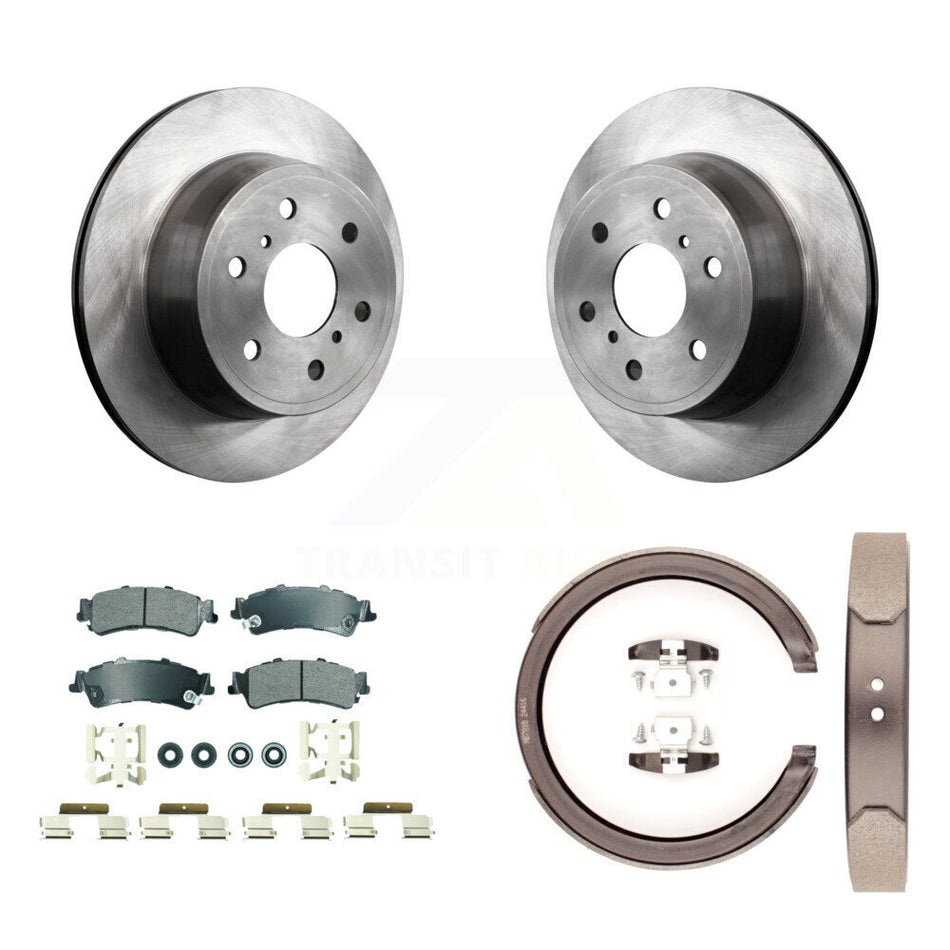 Rear Disc Rotors Semi-Metallic Pads & Parking Brake Shoes Kit For GMC Sierra 1500 Classic K8A-108426
