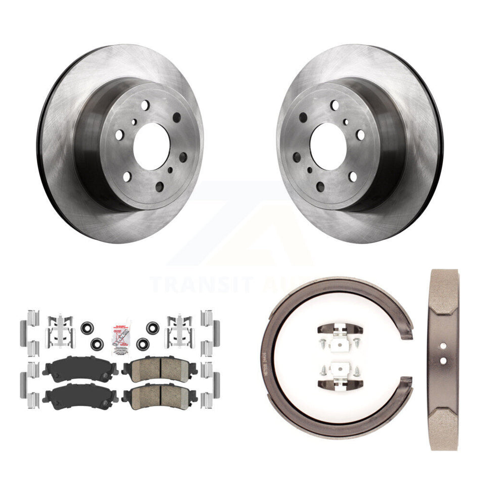 Rear Disc Rotors Ceramic Pads And Parking Brake Shoes Kit For GMC Sierra 1500 Classic K8A-108427