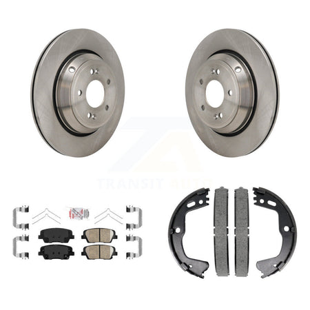 Rear Disc Rotors Ceramic Pads And Parking Brake Shoes Kit For 2018-2020 Genesis G80 3.3L K8A-108436