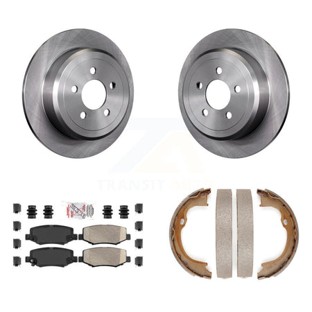 Rear Disc Rotors Ceramic Pads And Parking Brake Shoes Kit For Jeep Liberty Dodge Nitro K8A-108453