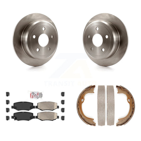 Rear Disc Rotors Ceramic Pads And Parking Brake Shoes Kit For Jeep Wrangler JK K8A-108454