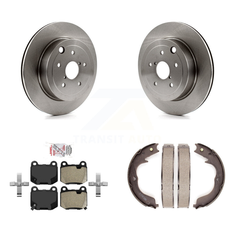 Rear Disc Rotors Semi-Metallic Pads And Parking Brake Shoes Kit For Subaru Impreza K8A-108468