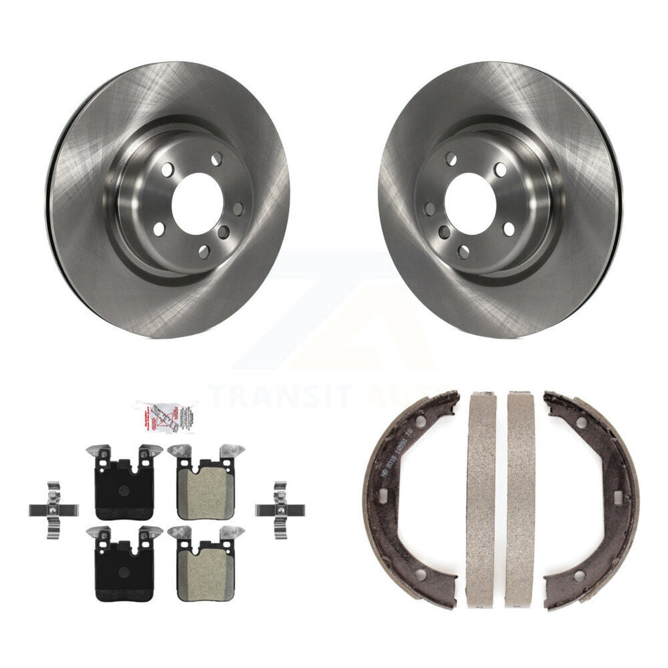 Rear Disc Rotors Semi-Metallic Pads Parking Brake Shoes Kit For BMW 328i 320i xDrive 428i K8A-108469