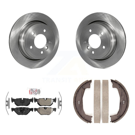 Rear Disc Rotors Semi-Metallic Pads & Parking Shoes Kit For 2012 BMW 328i Wagon with 3.0L K8A-108471